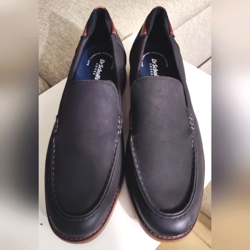 Dr.Scholl's Men's Moc Slip-on Loafers Shoes Ultra-Flexible Faux Leather Size10.5